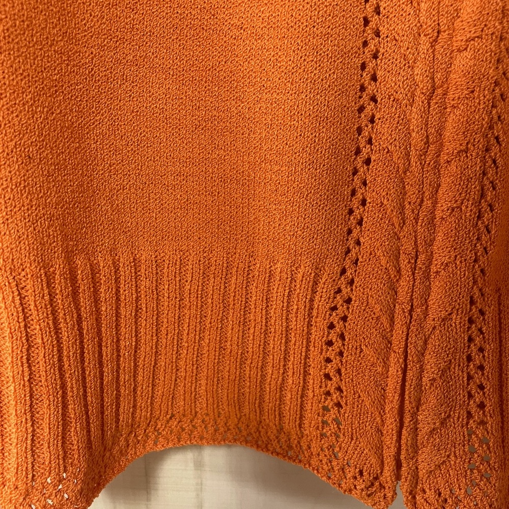 Vintage St. John Collection Orange Wool Blend Santana Knit Zip Up Sweater Sz 14 - Picture 7 of 9